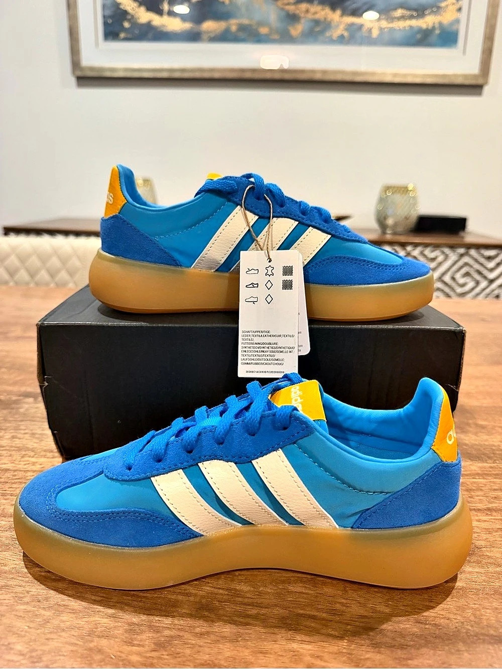 Adidas Barreda Decode J- Size 3.5Y/5W New No Box- Blue and White Stripes